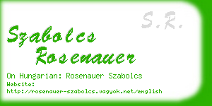 szabolcs rosenauer business card